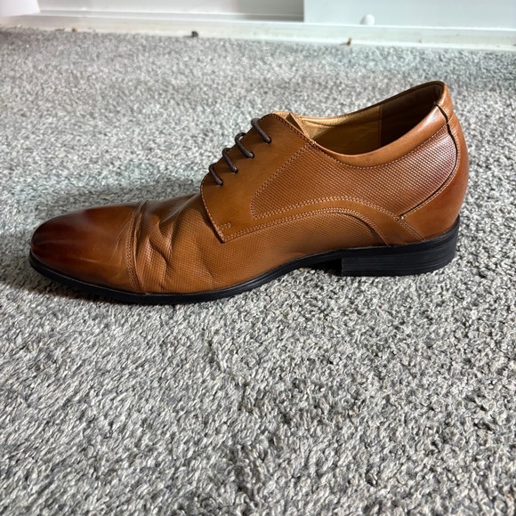 Calto Cap Toe Oxford Dress Shoes Lace Up Leather Height Increasing Elevator - Picture 2 of 9